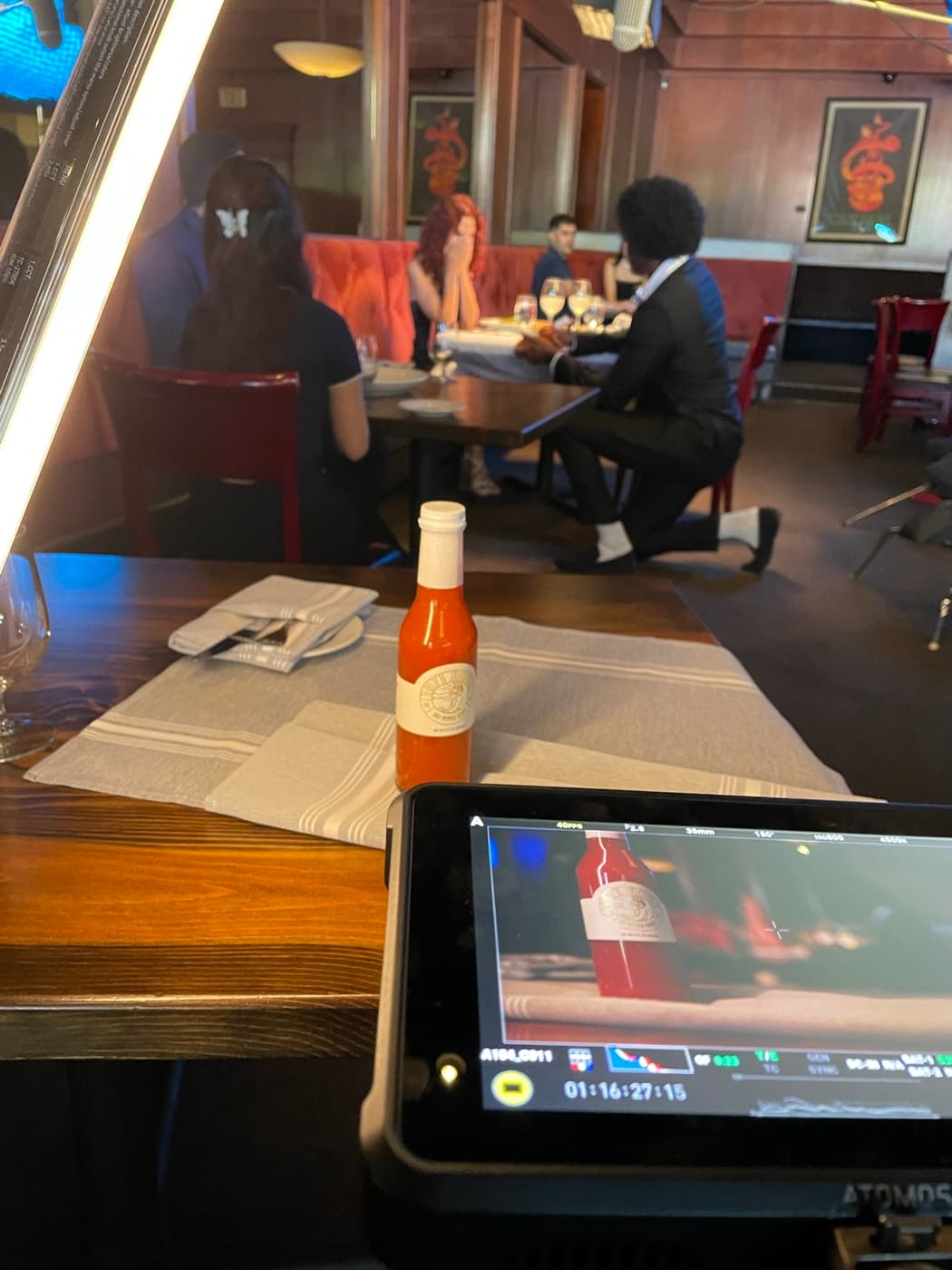 Restaurant shoot, behind the scenes