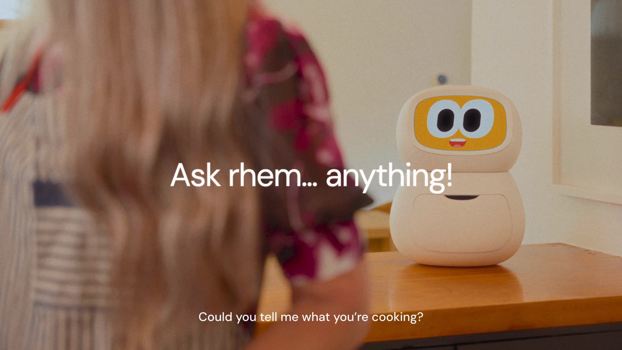 Rhem on a kitchen counter with the title Ask rhem anything